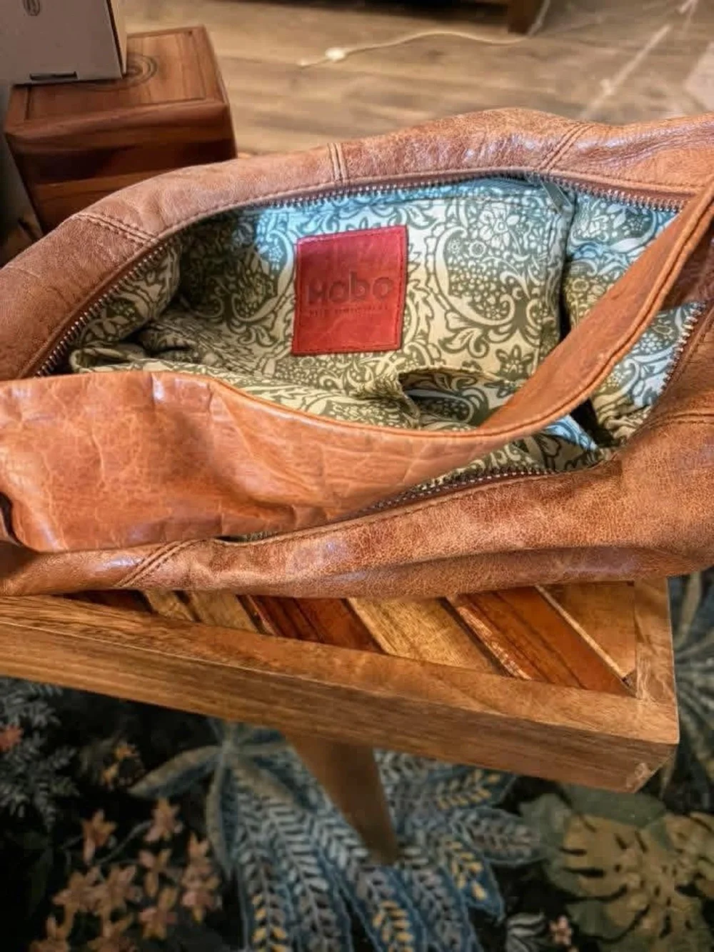 HOBO Tan Leather Slouch Hobo Bag